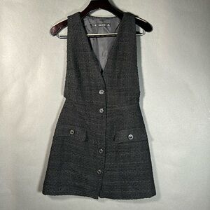 Zara black mini dress, sz Small, black, buttons, pockets, from Netflix wardrobe